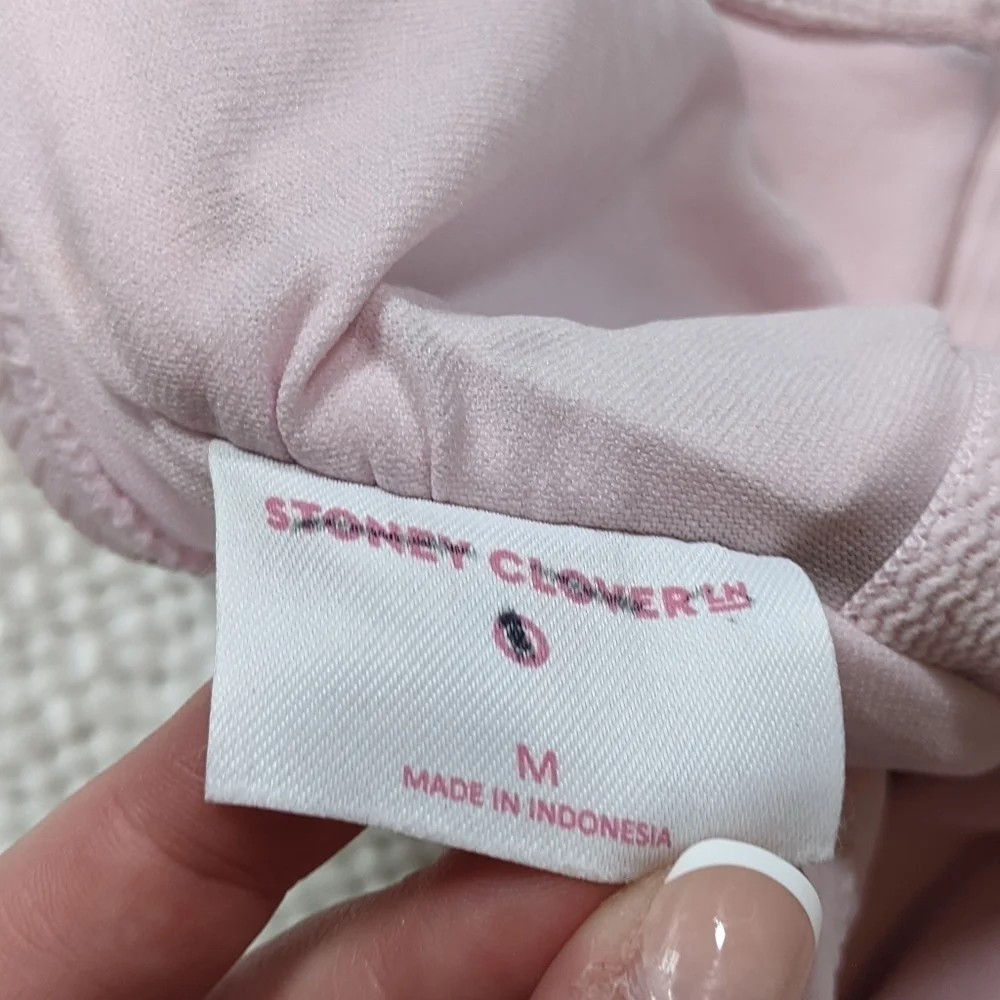 Stoney Clover Lane Baby Pink Ribbed Henley Cheeky High Leg One Piece‎ Size M